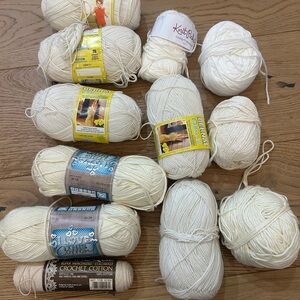 Assorted Cream & Off-White Yarn Lot